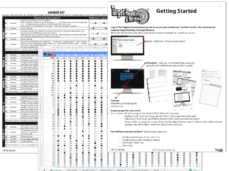 Printable materials include correlations, answer keys, and a quick start guide!